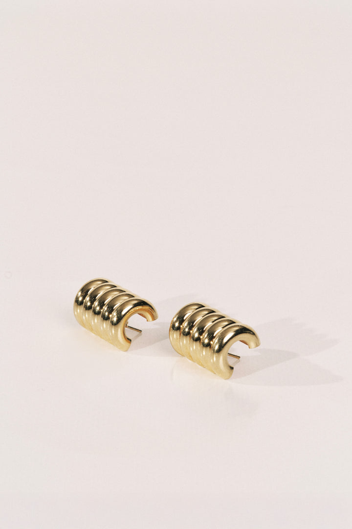 Hollyhock Gold Earrings Large
