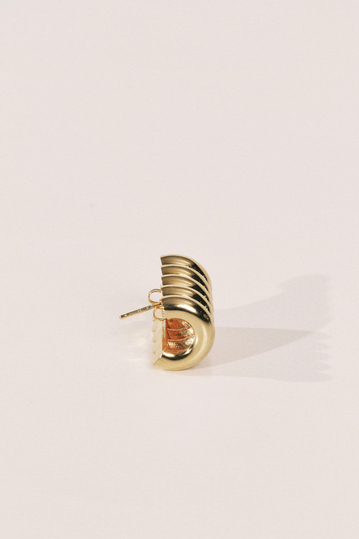 Hollyhock Gold Earrings Large