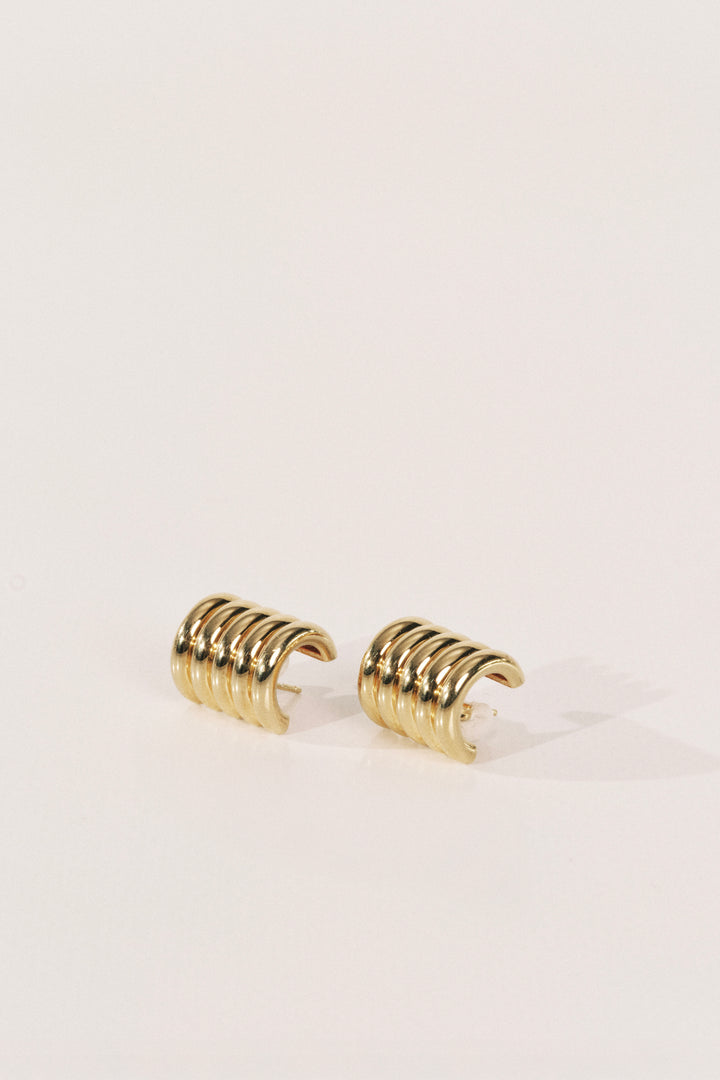 Hollyhock Medium Earrings Gold