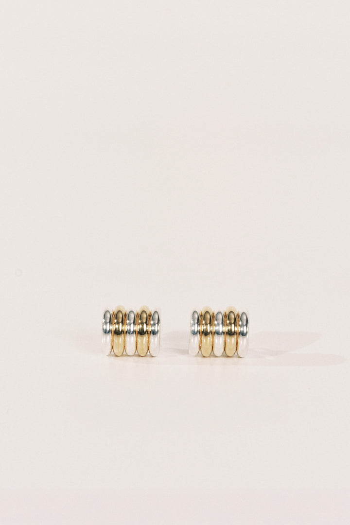Hollyhock Mixed Metal Earrings Medium
