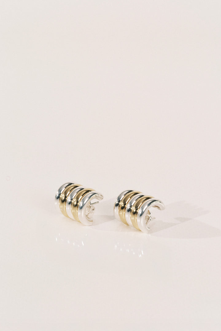 Hollyhock Mixed Metal Earrings Medium