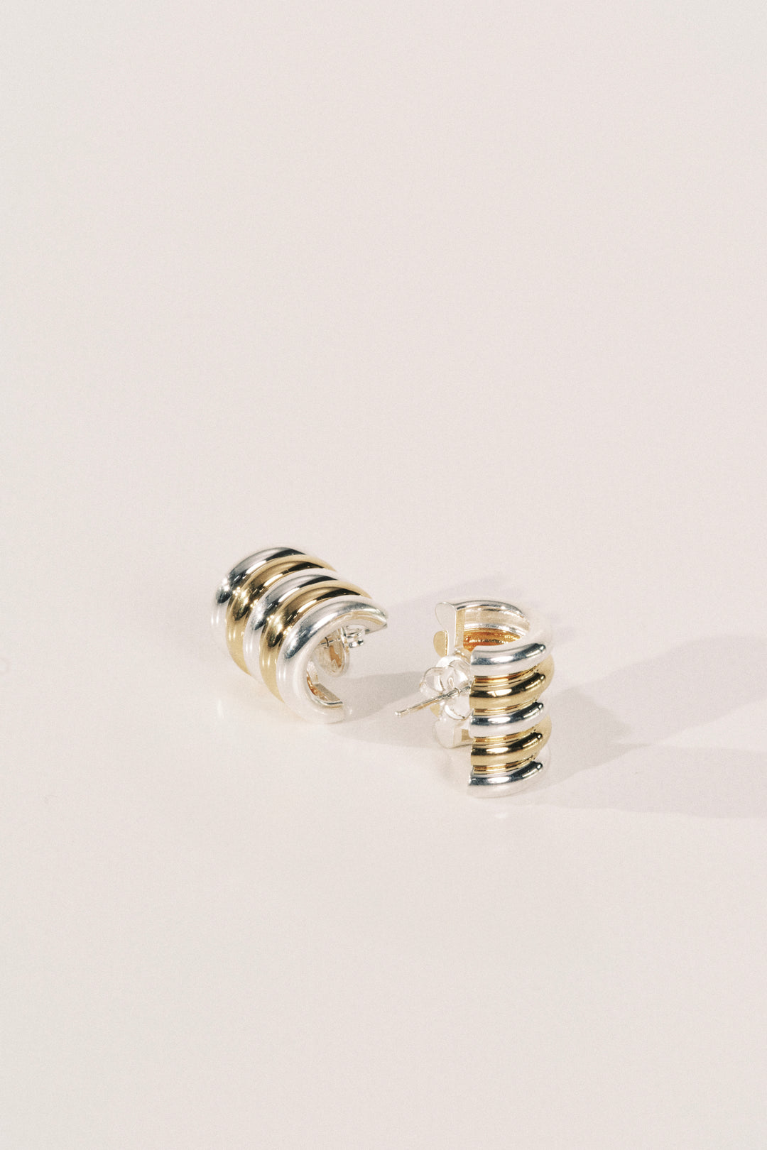 Hollyhock Mixed Metal Earrings Medium