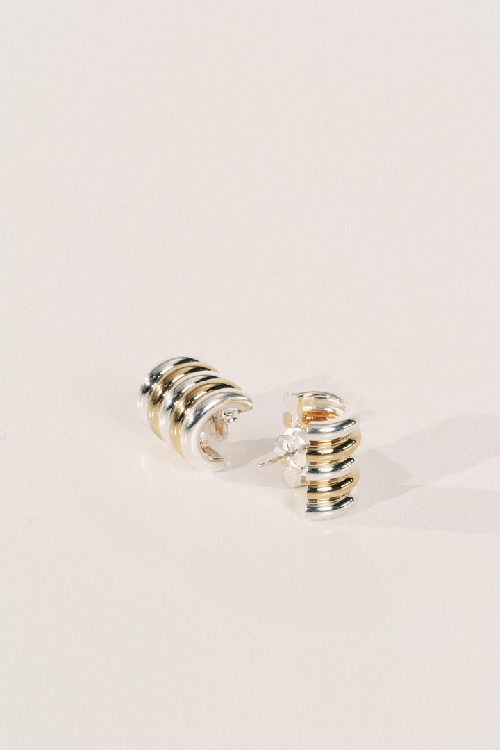 Hollyhock Mixed Metal Earrings Medium