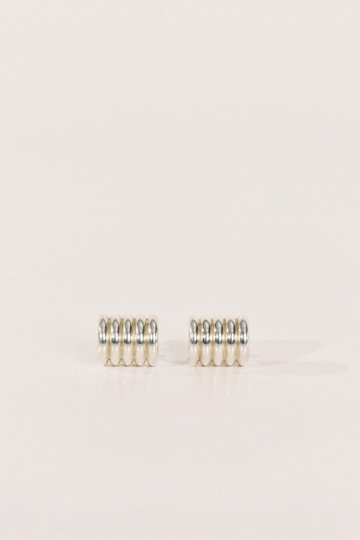 Hollyhock Silver Earrings Medium