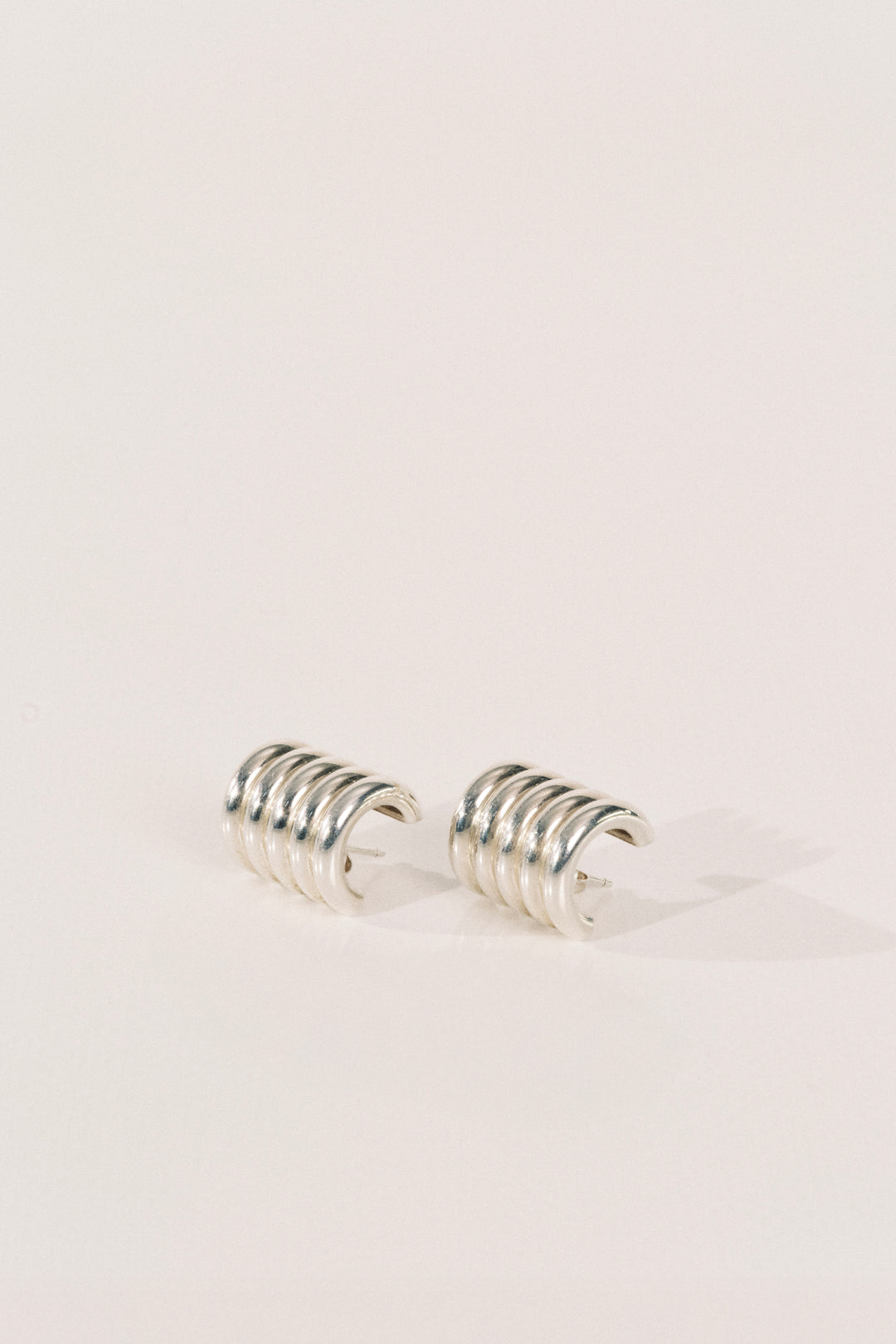 Hollyhock Silver Earrings Medium