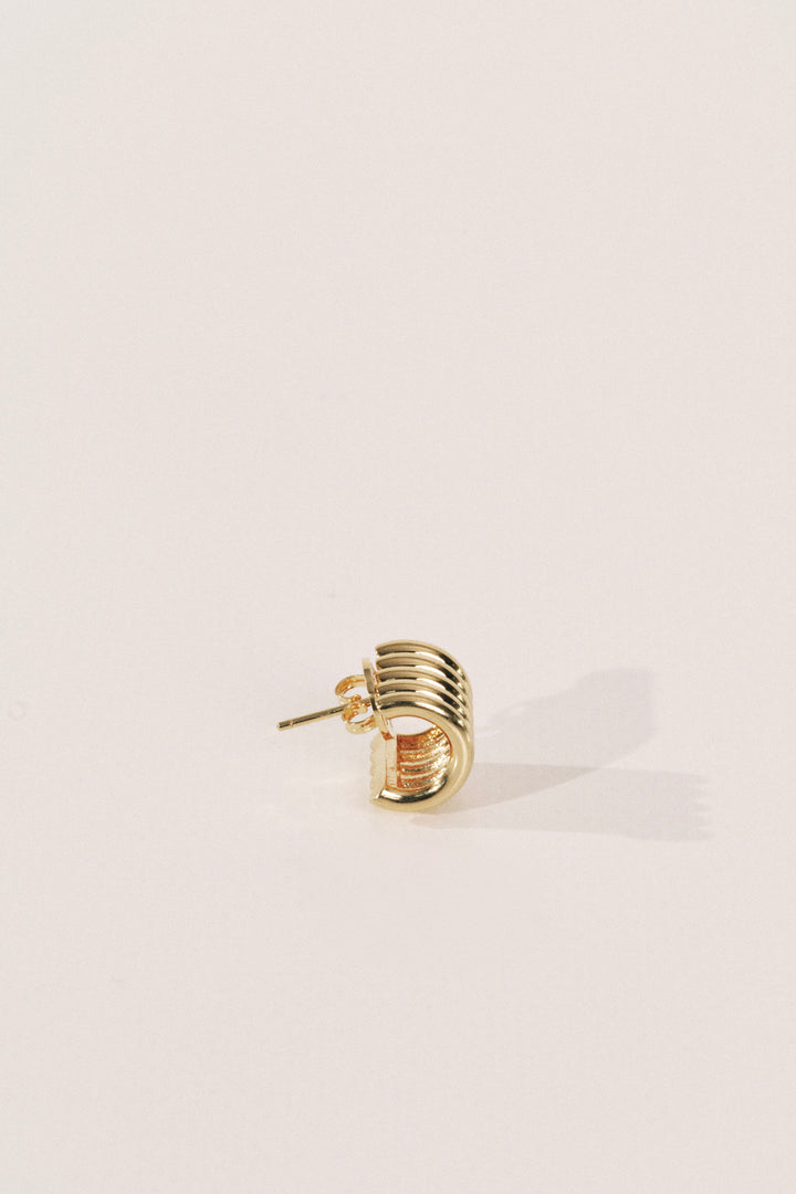 Hollyhock Small Earrings Gold