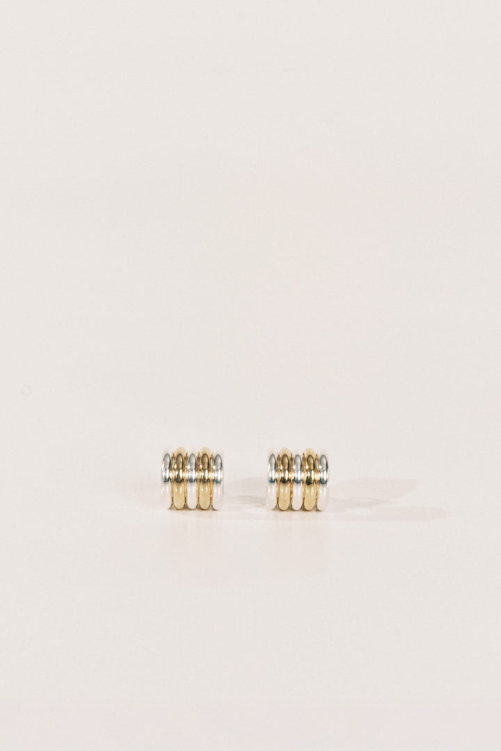 Hollyhock Mixed Metal Earrings Small
