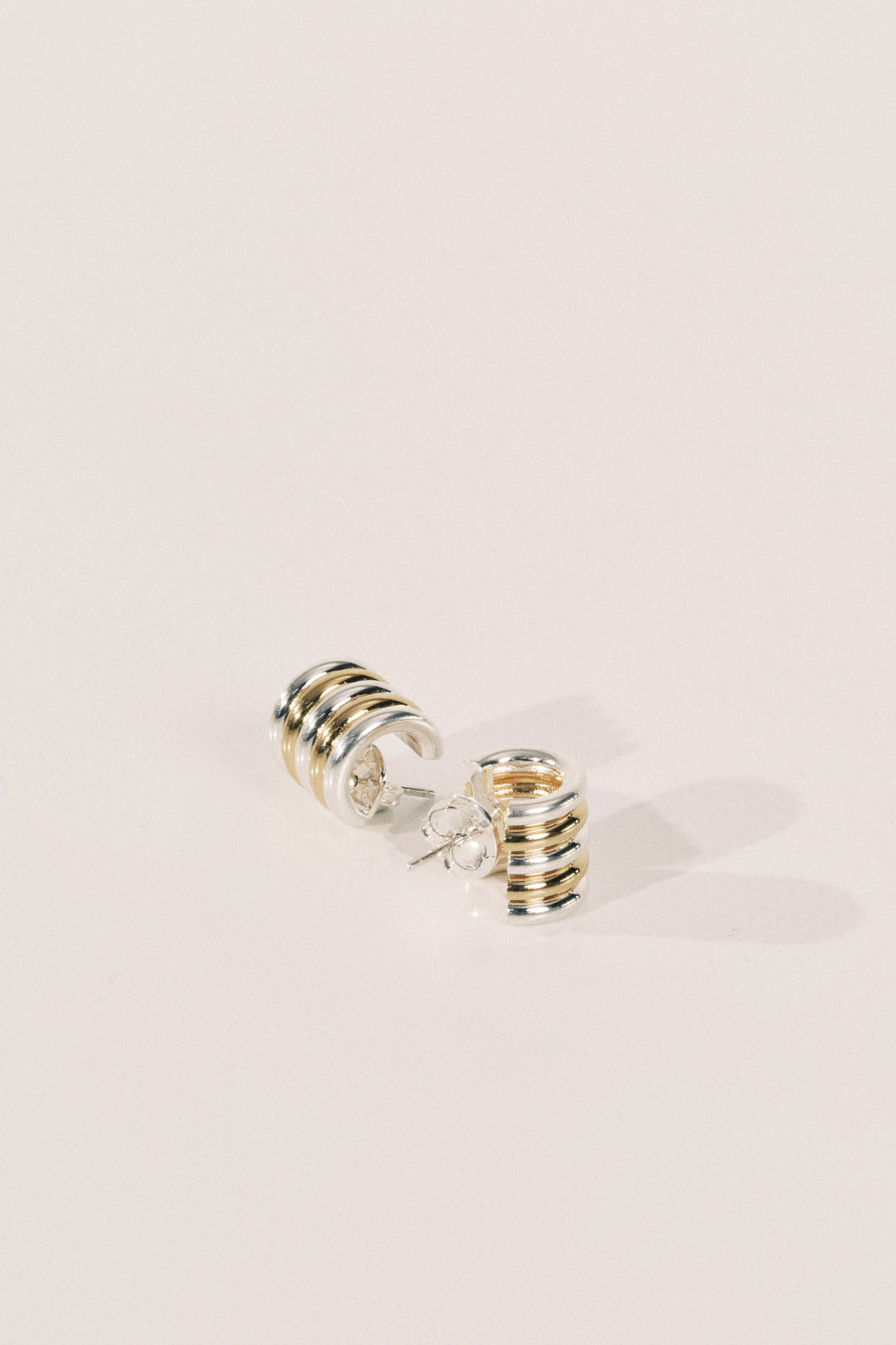 Hollyhock Mixed Metal Earrings Small