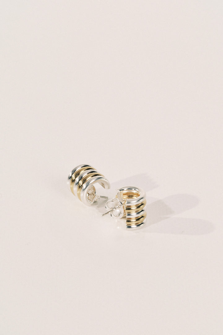 Hollyhock Mixed Metal Earrings Small