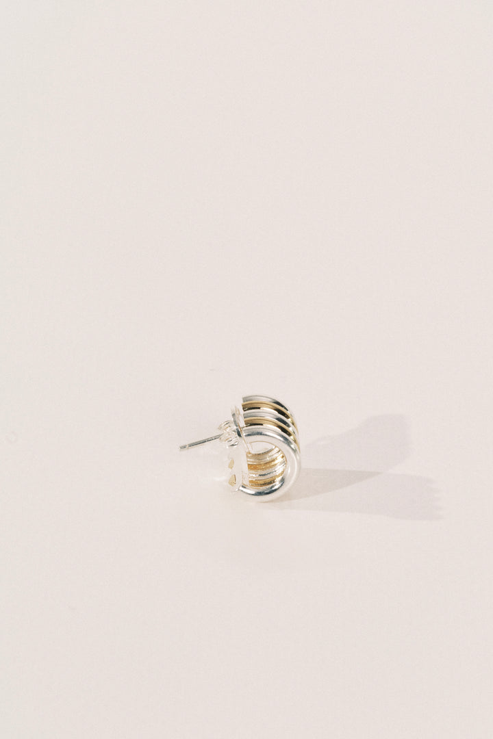 Hollyhock Mixed Metal Earrings Small