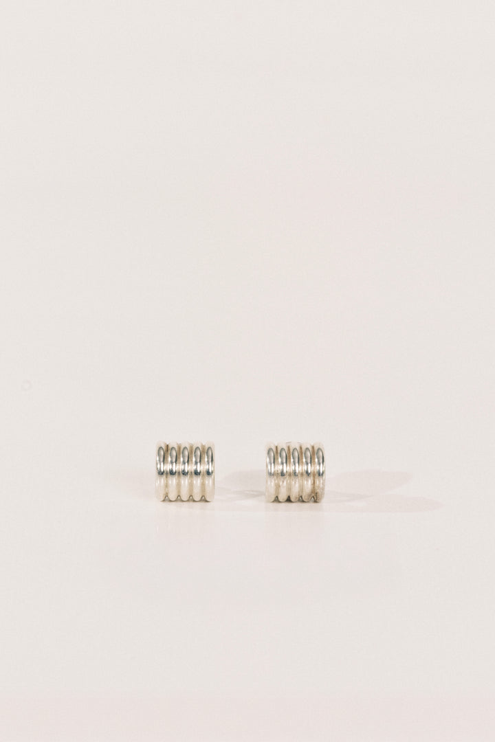 Hollyhock Silver Earrings Small