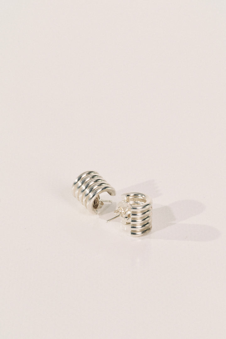 Hollyhock Silver Earrings Small