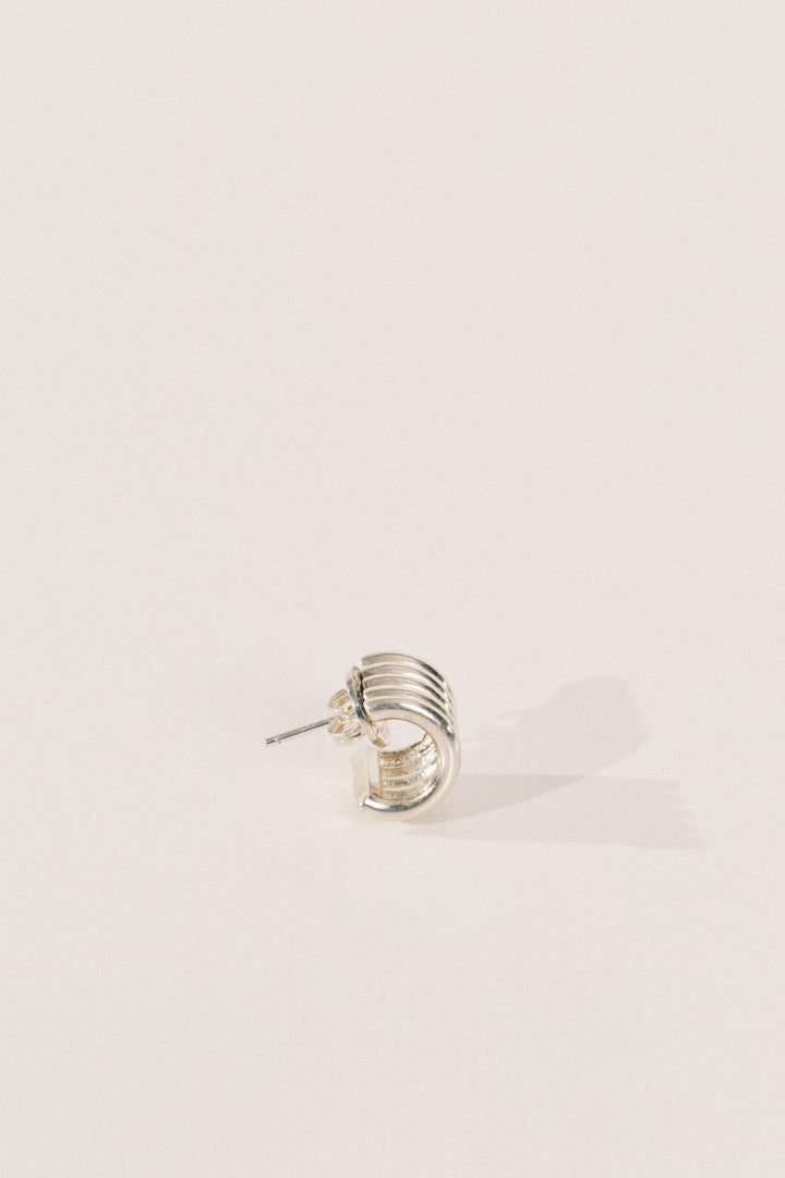 Hollyhock Silver Earrings Small