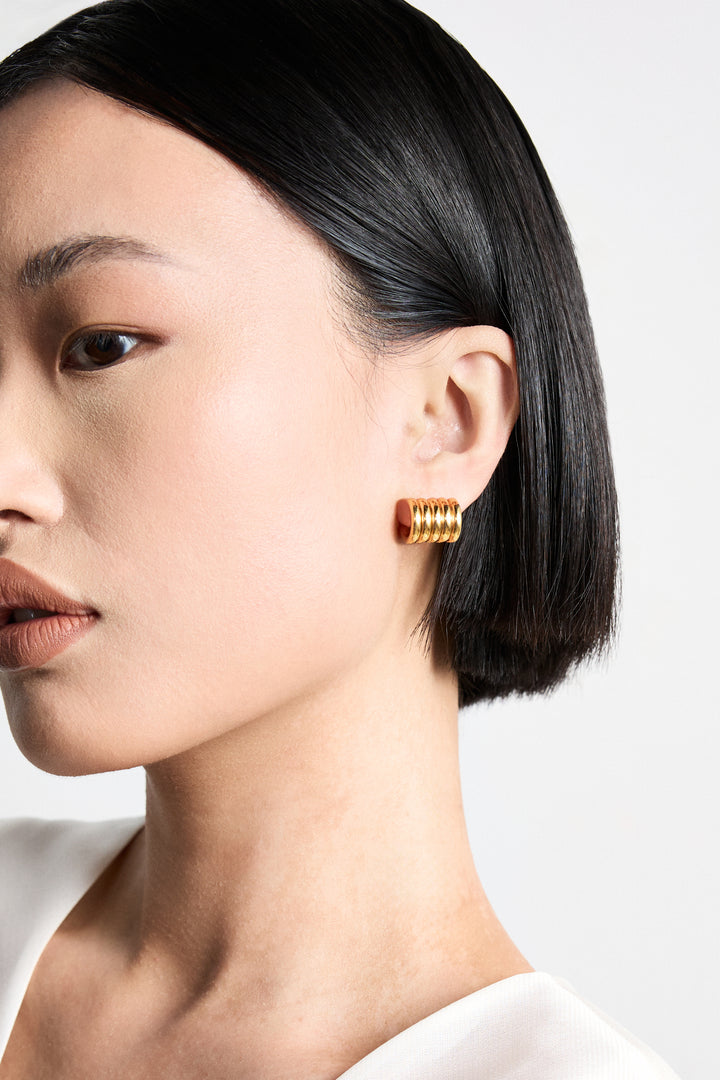 Hollyhock Medium Earrings Gold