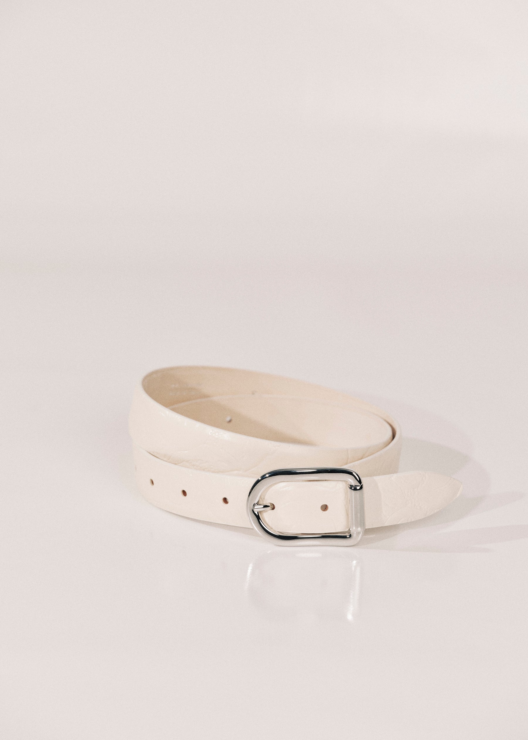 Mija Floral Ivory Embossed Leather Silver