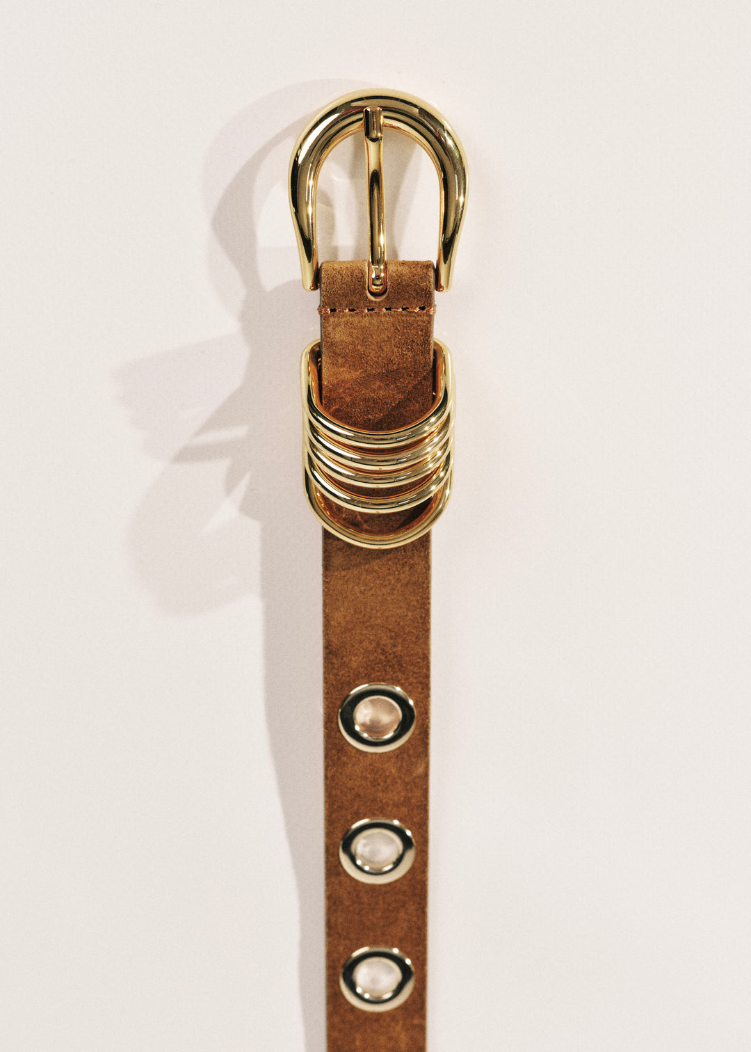 Hollyhock 10 Rivet Ochre Suede Gold