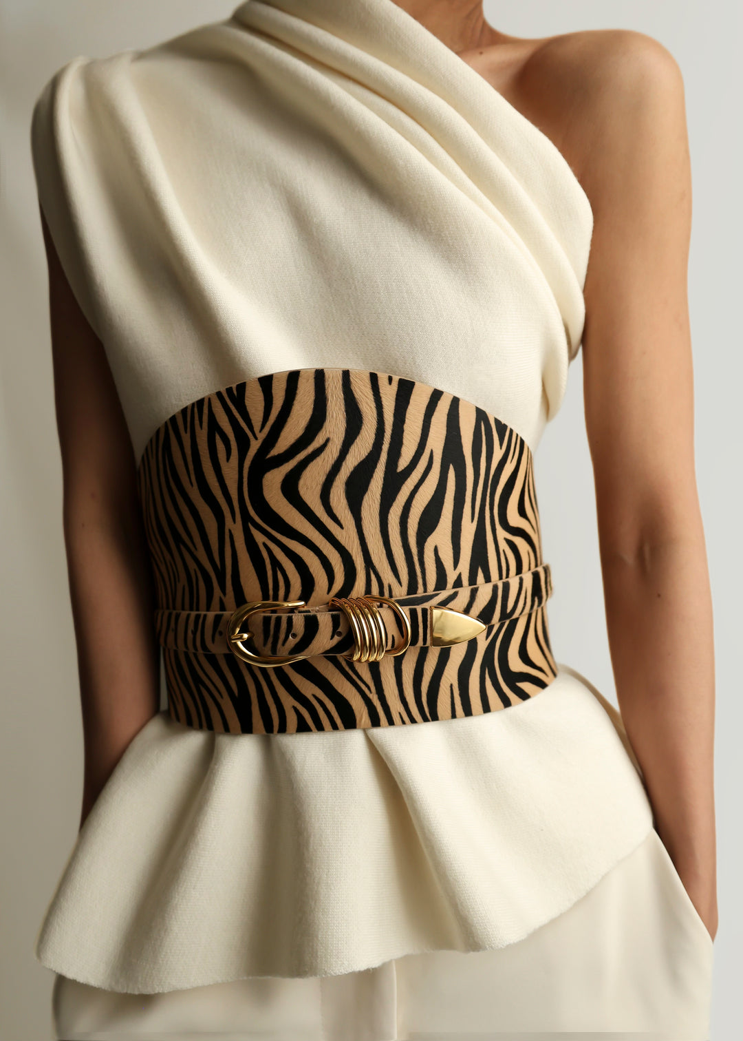 Bodice Belt Zebra Calf Hair Gold