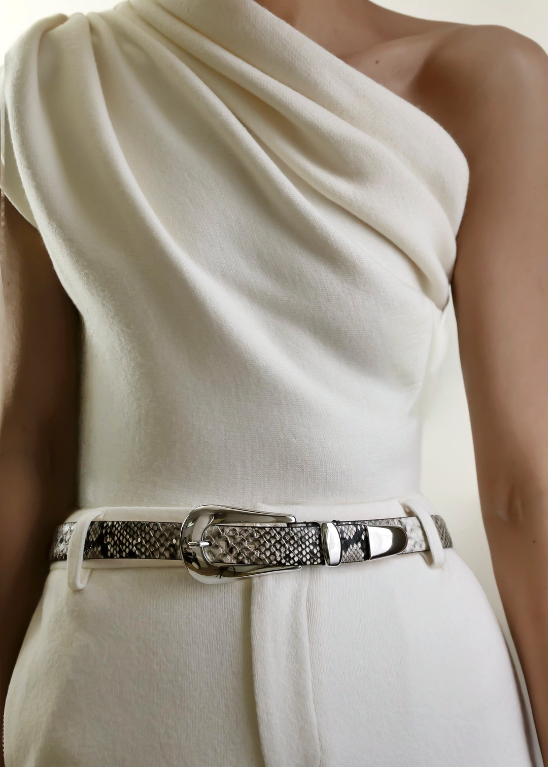 Colette Beige Snake Silver