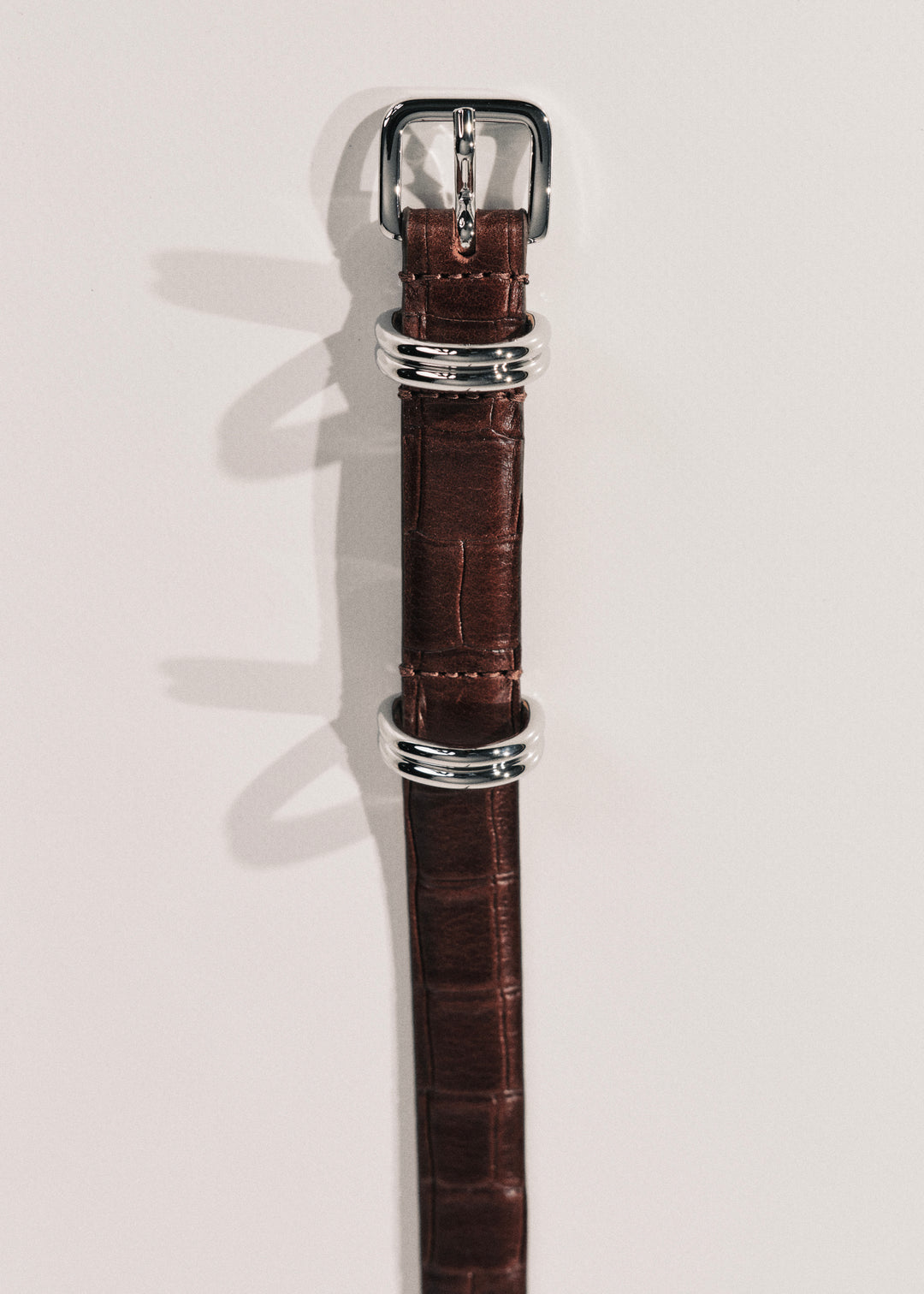 Constance Dark Brown Alligator Silver