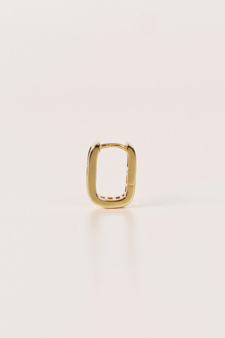 Crystal Baguette Huggies Gold