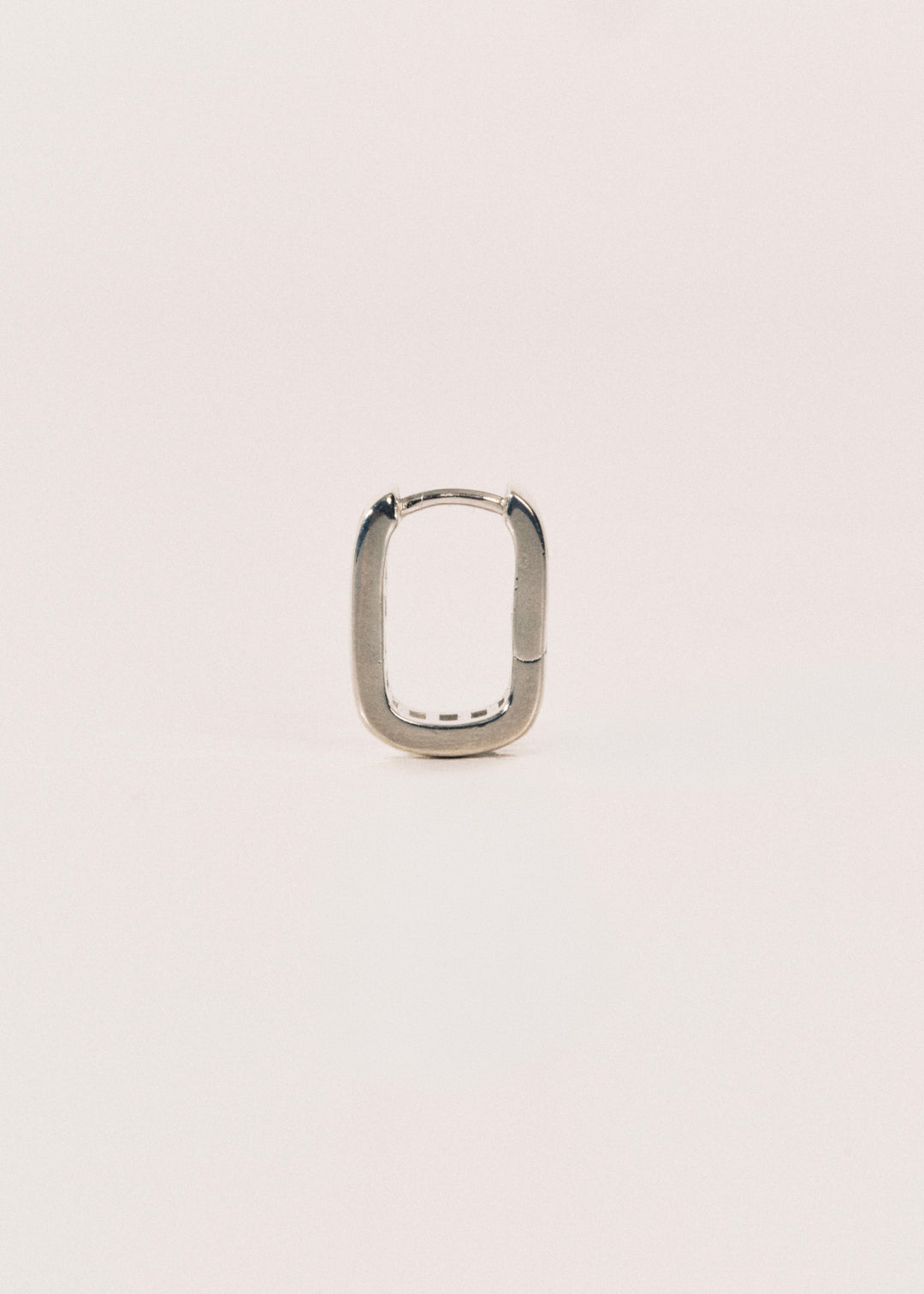 Crystal Baguette Huggies Silver