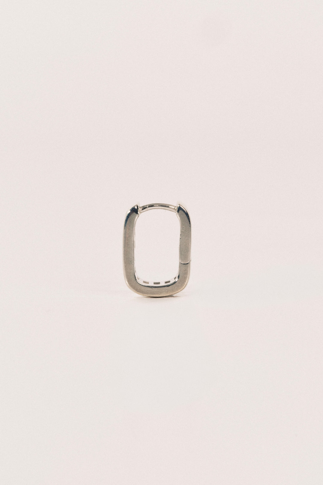 Crystal Baguette Huggies Silver
