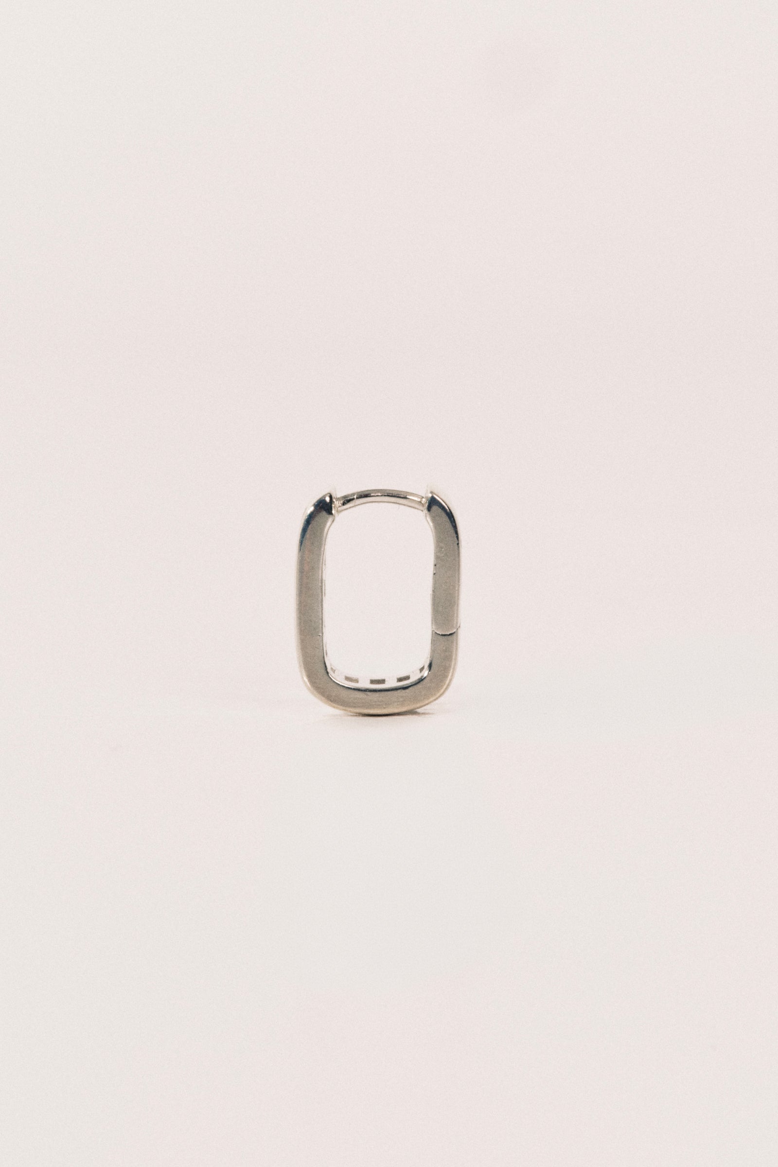 Crystal Baguette Huggies Silver