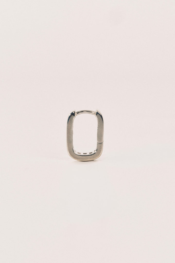 Crystal Baguette Huggies Silver