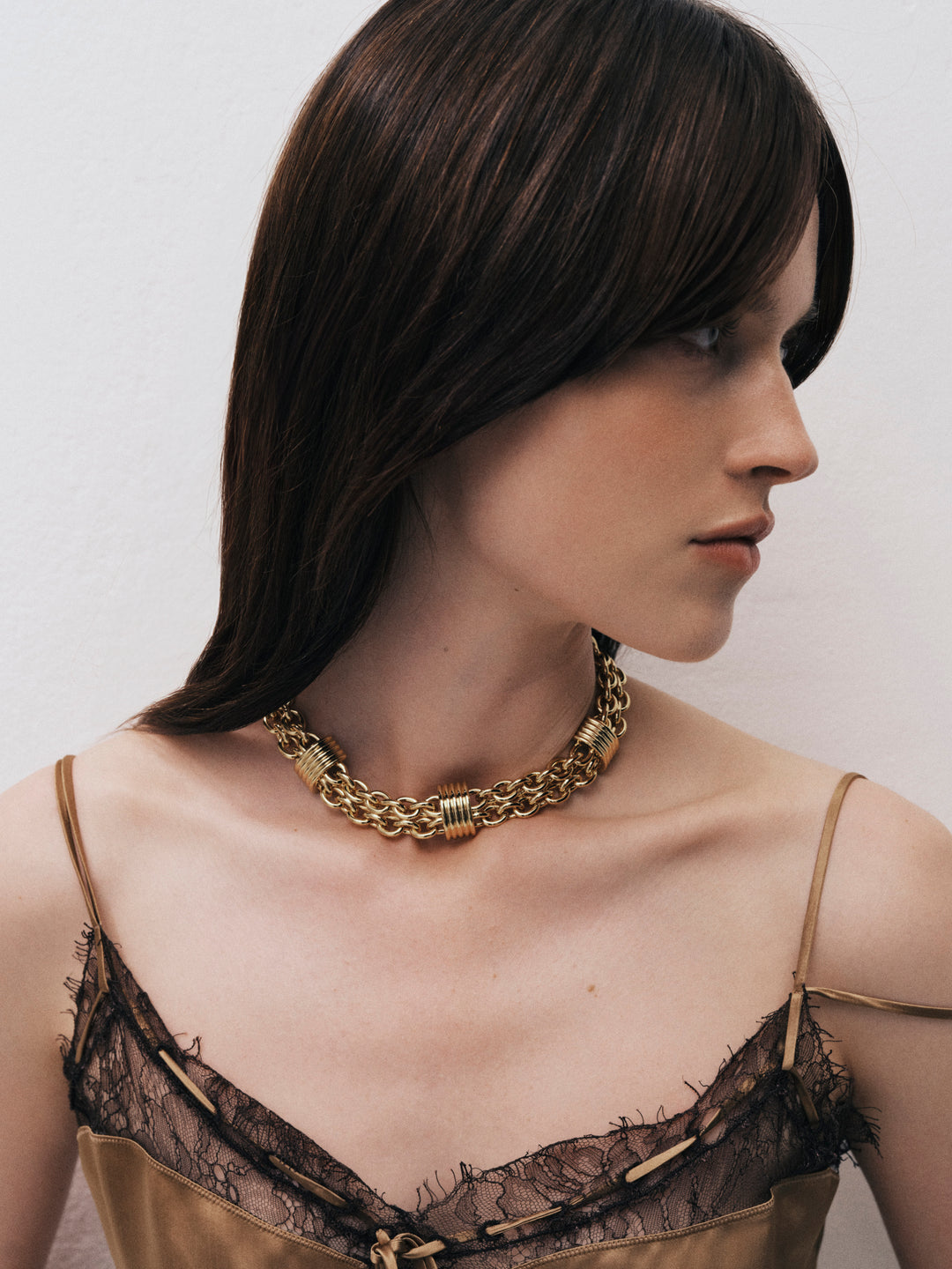 Hollyhock Chain Necklace Gold