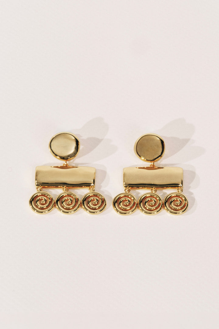 Koru Dangle Earrings Gold