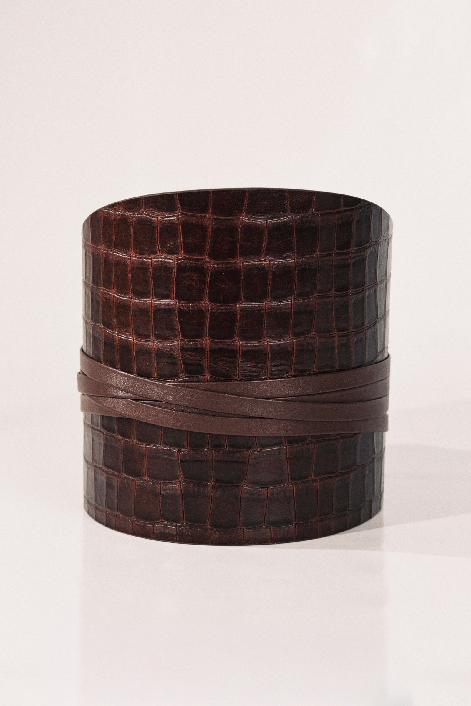 Undone Corset Dark Brown Alligator