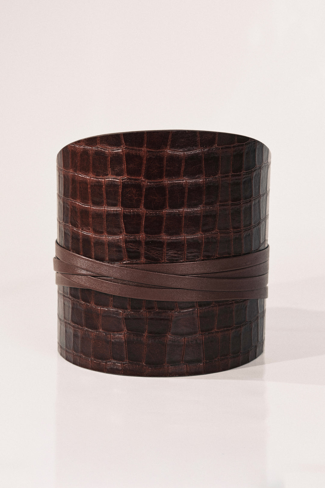 Undone Corset Dark Brown Alligator