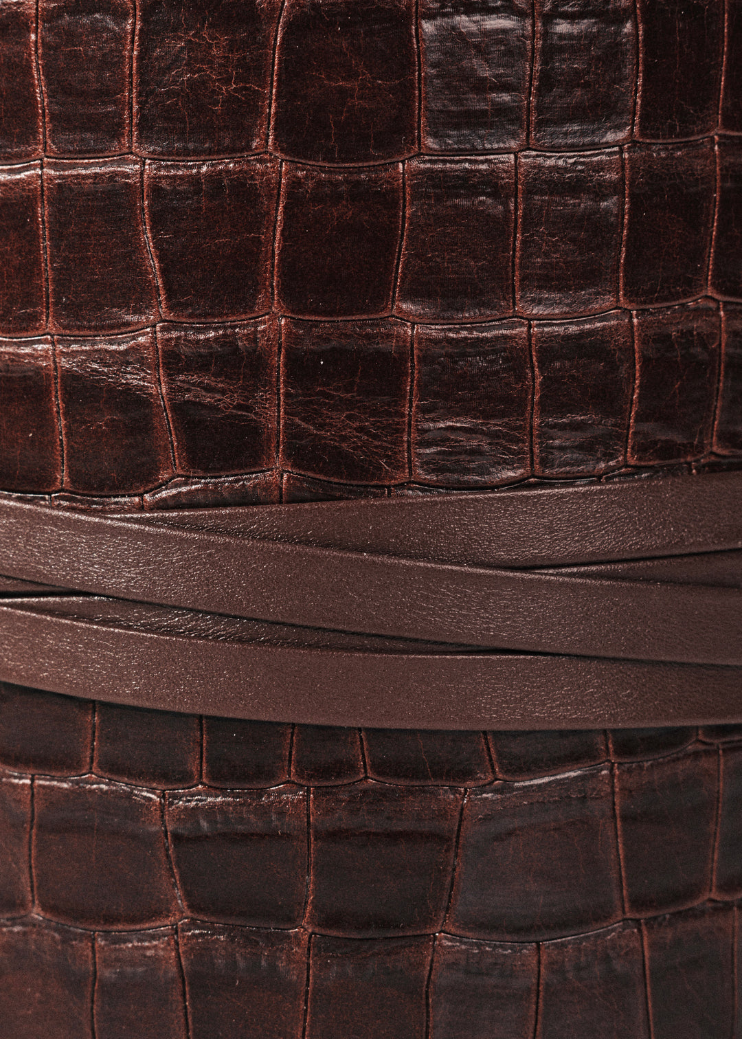 Undone Corset Dark Brown Alligator