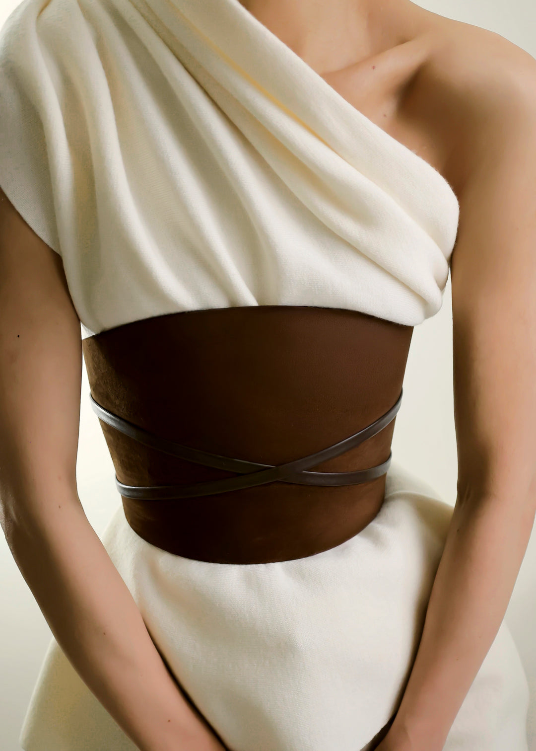 Undone Corset Chocolate Suede