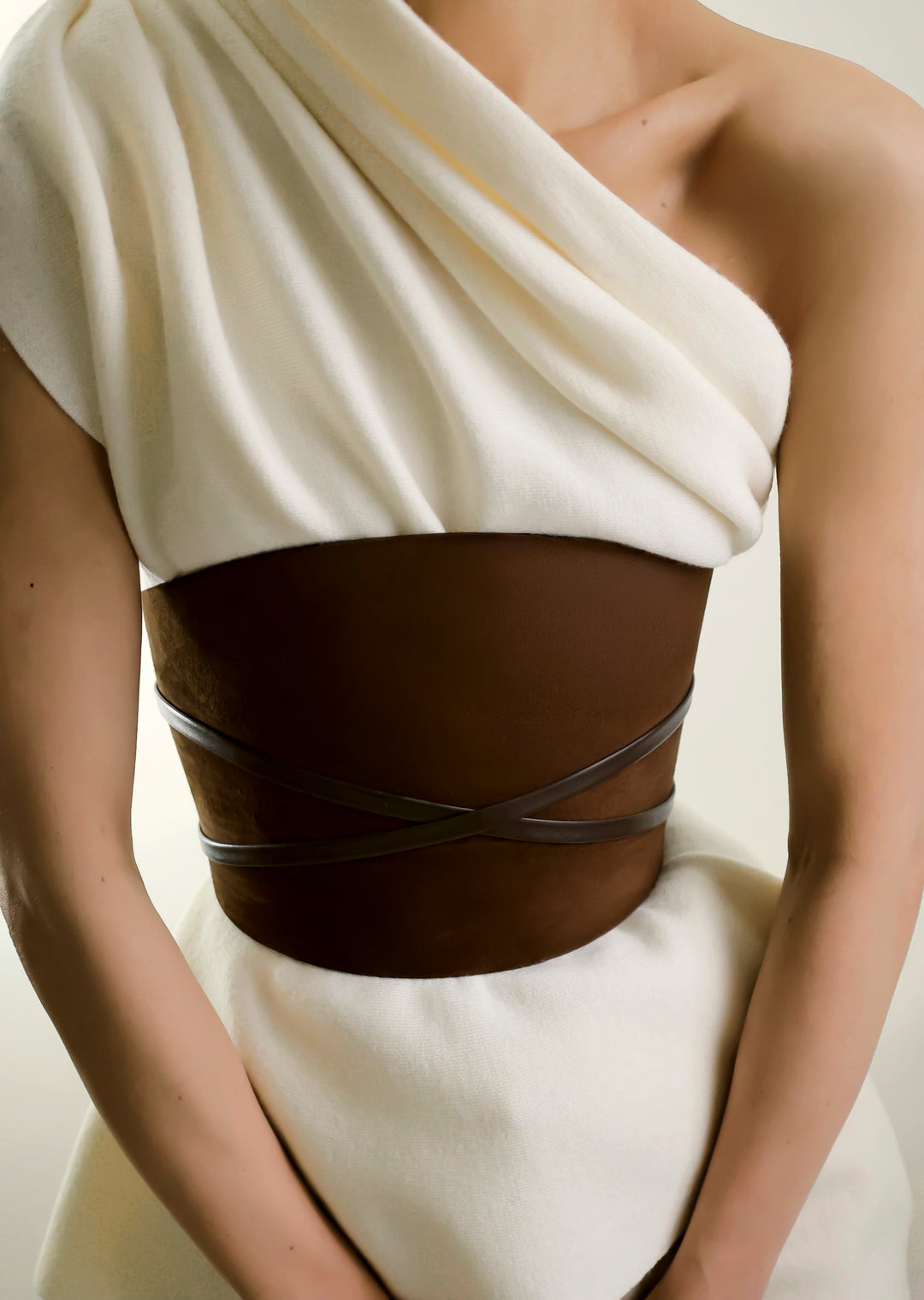 Undone Corset Chocolate Suede