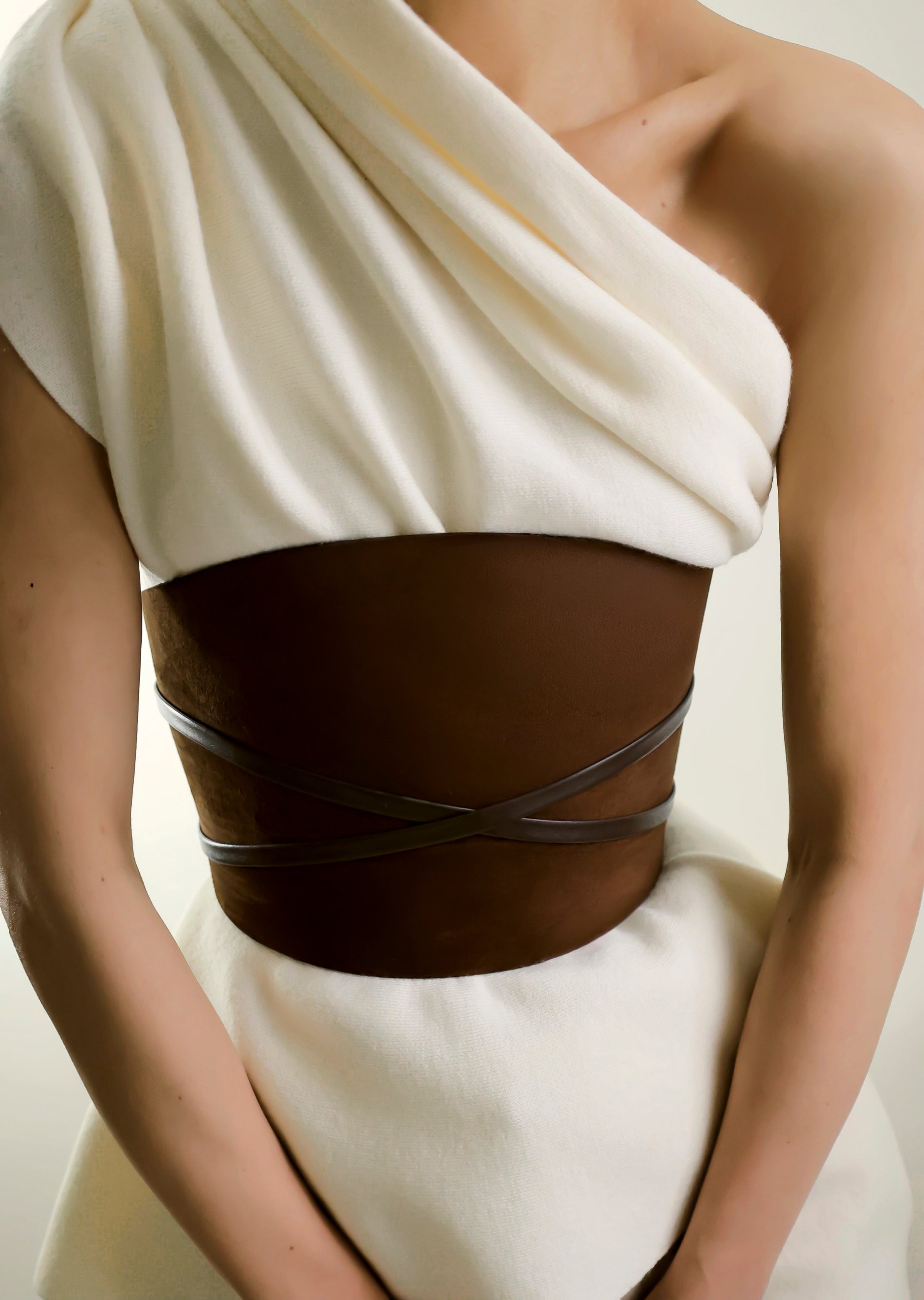 Undone Corset Chocolate Suede