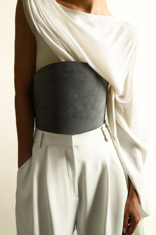 Undone Corset Fog Suede