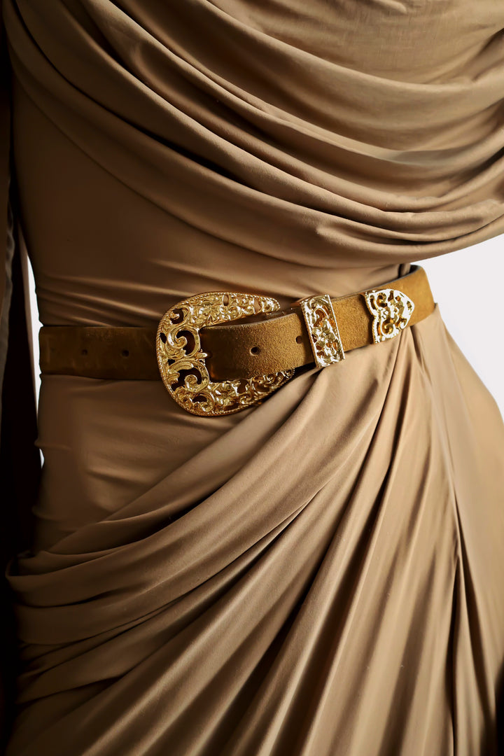 Versailles Ochre Suede Gold