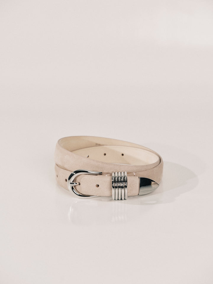 Hollyhock Suede Blush Silver