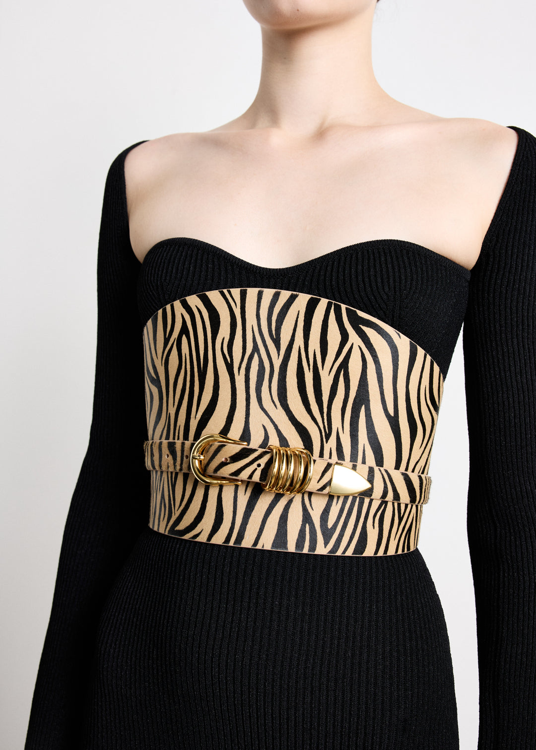 Bodice Belt Zebra Calf Hair Gold