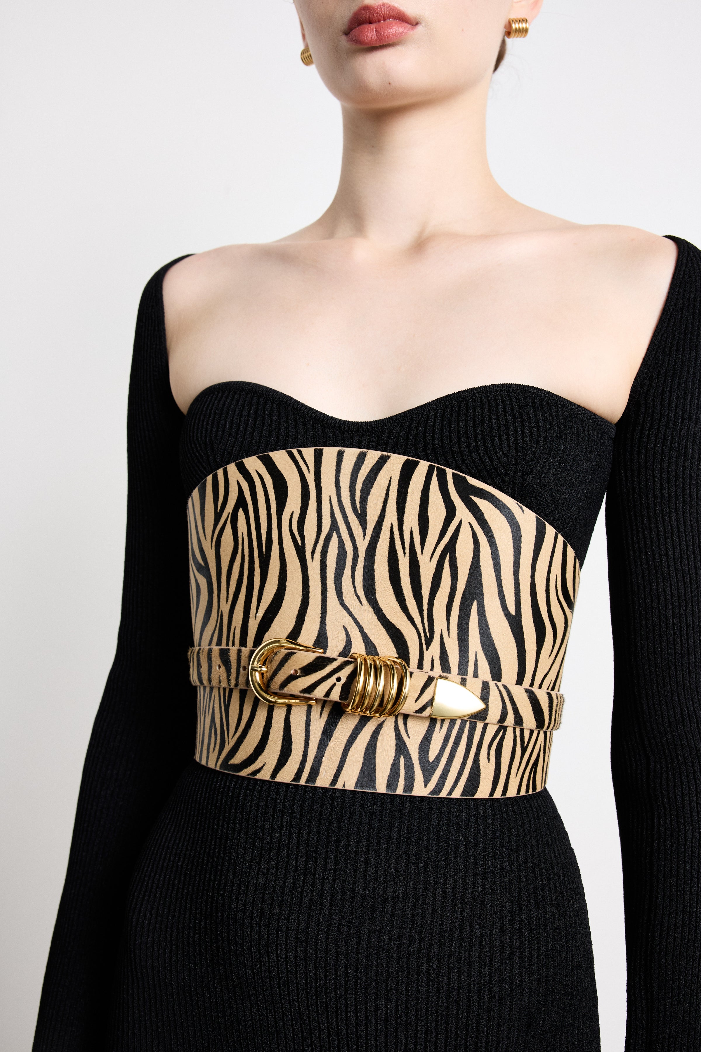 Bodice Belt Zebra Calf Hair Gold
