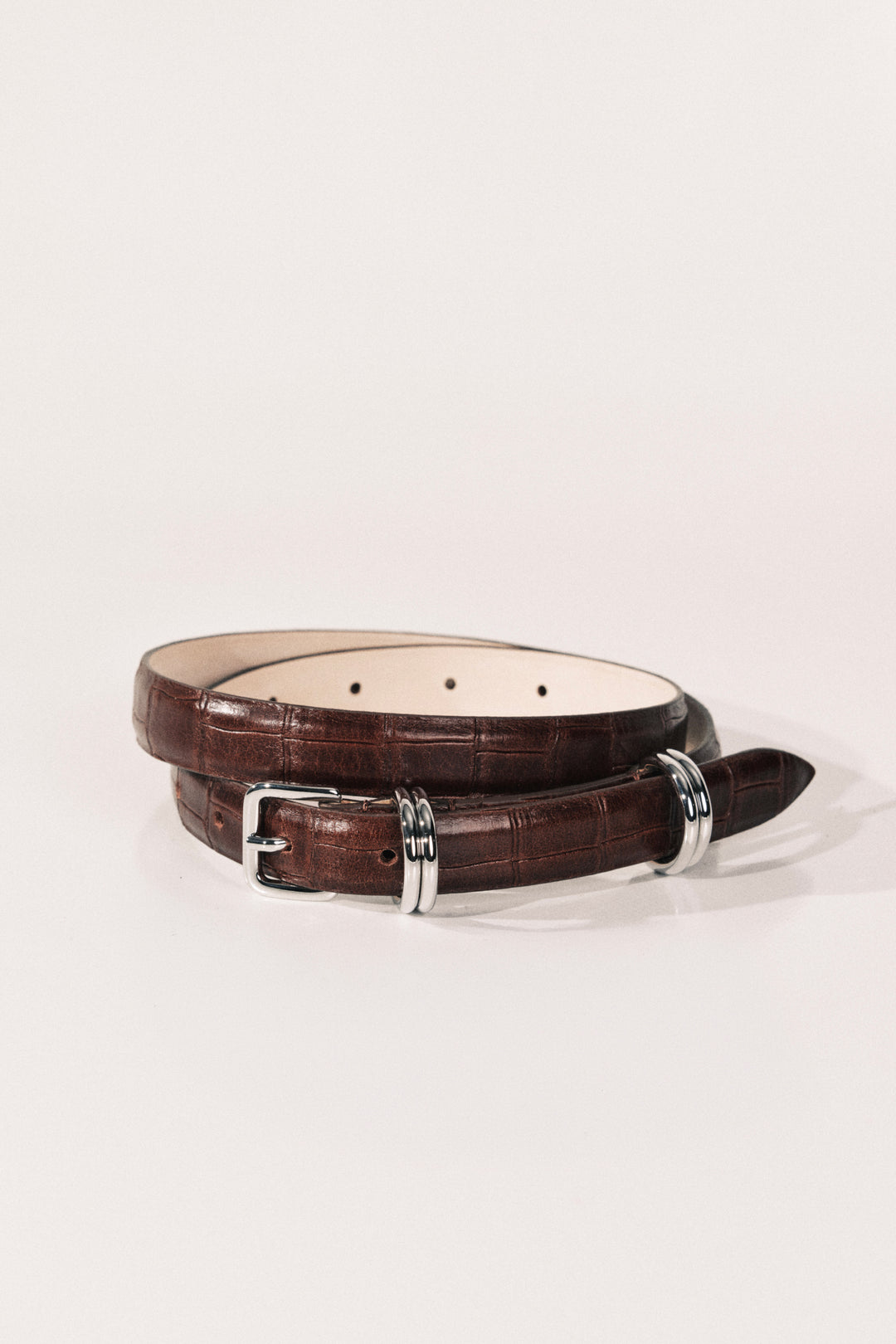Constance Dark Brown Alligator Silver