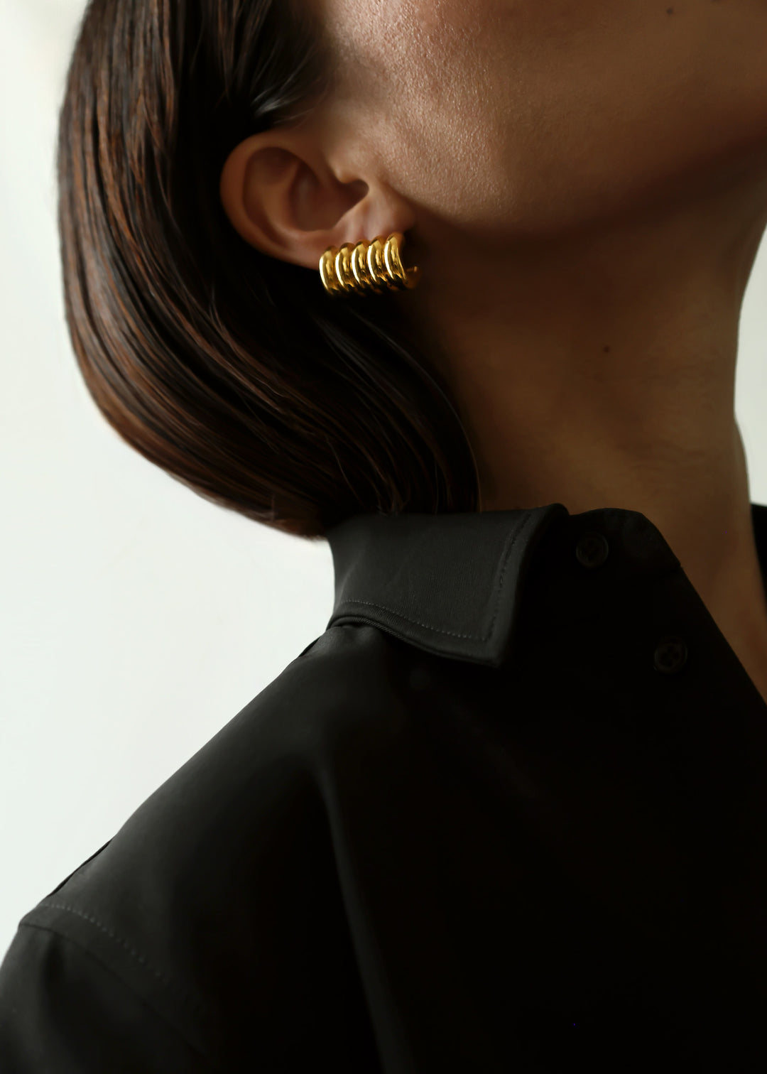 Hollyhock Gold Earrings Large