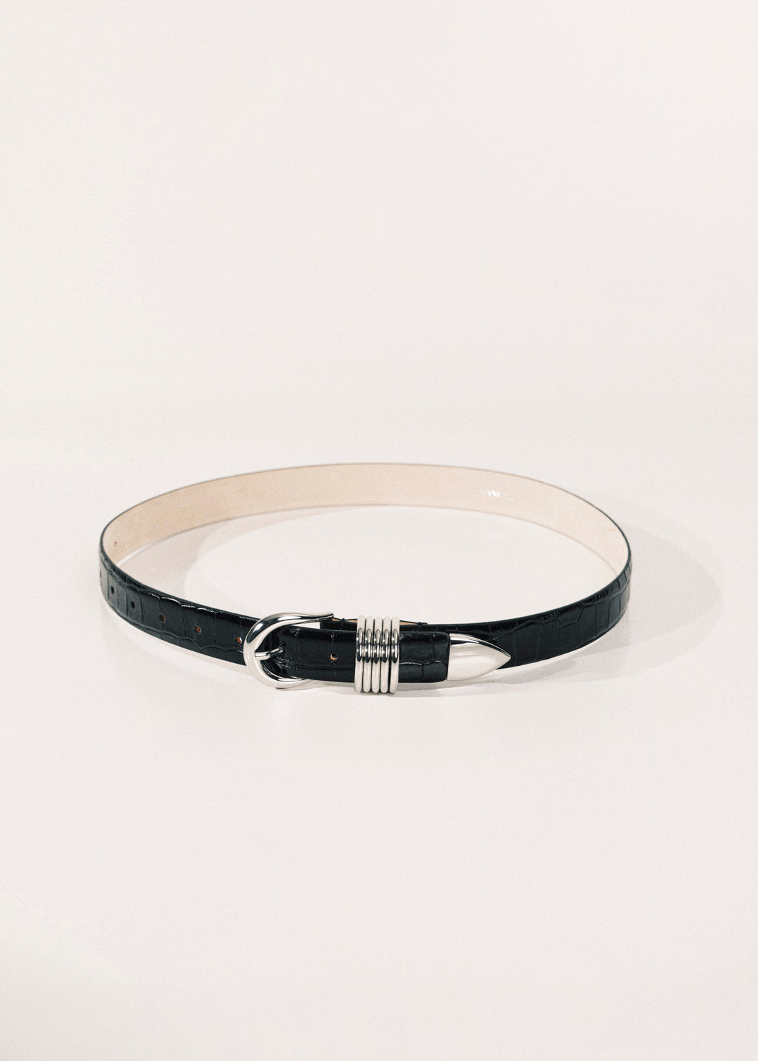 Hollyhock Black Croco Silver