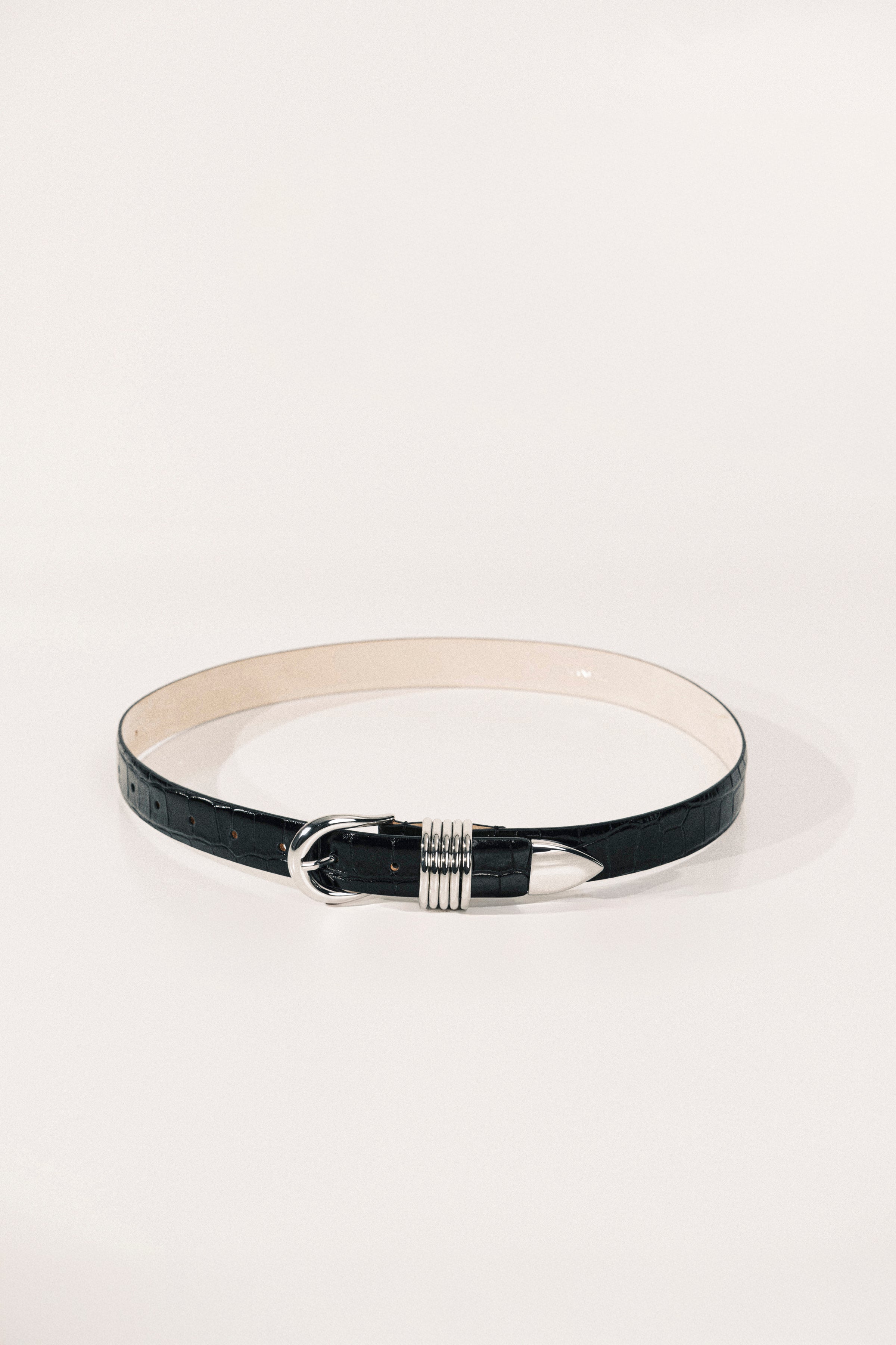 Hollyhock Black Croco Silver