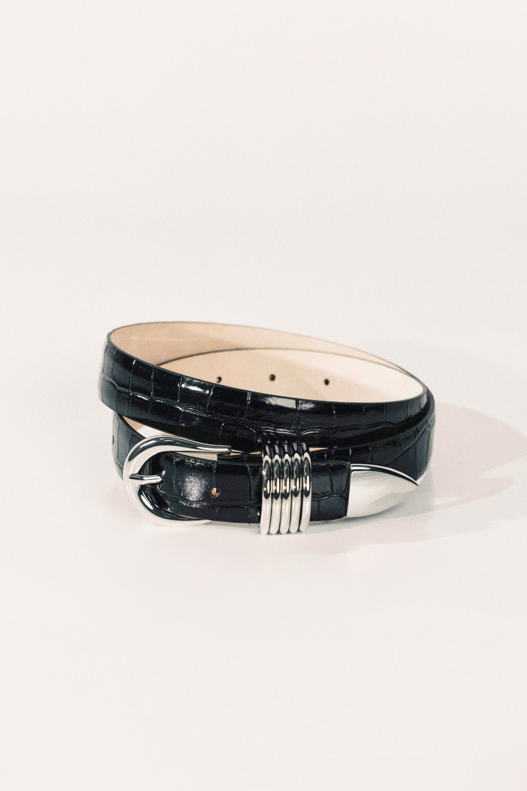 Hollyhock Black Croco Silver