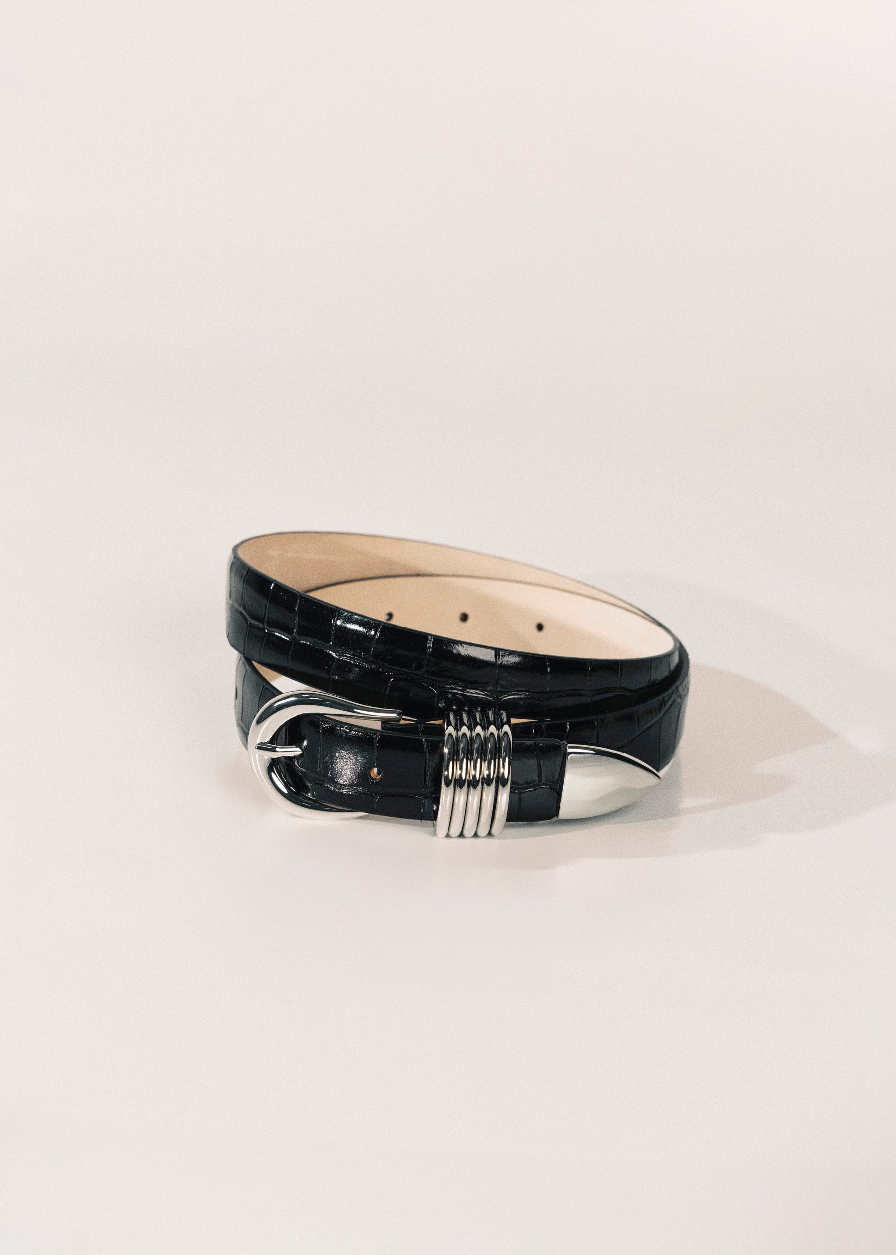 Hollyhock Black Croco Silver