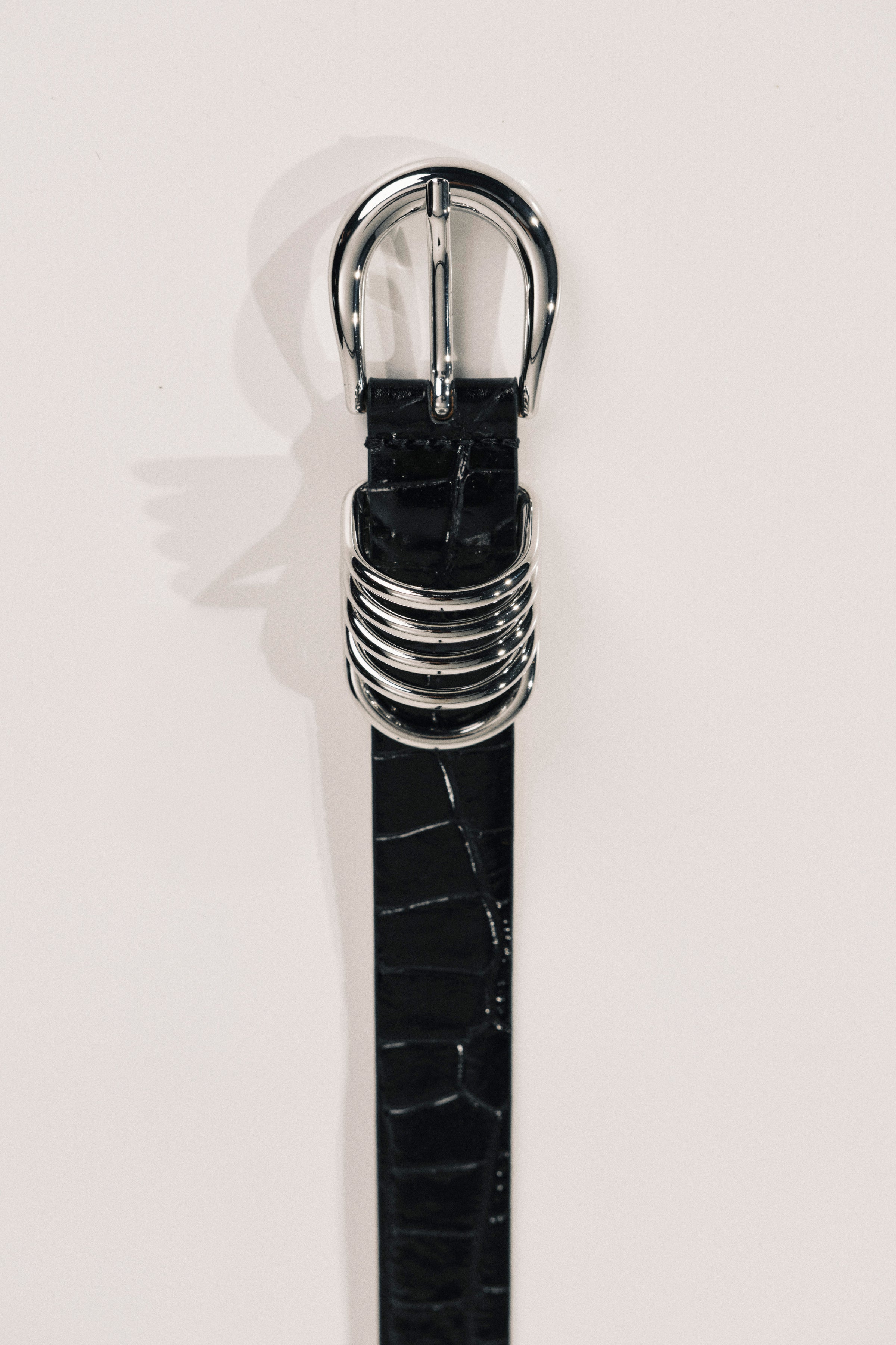 Hollyhock Black Croco Silver