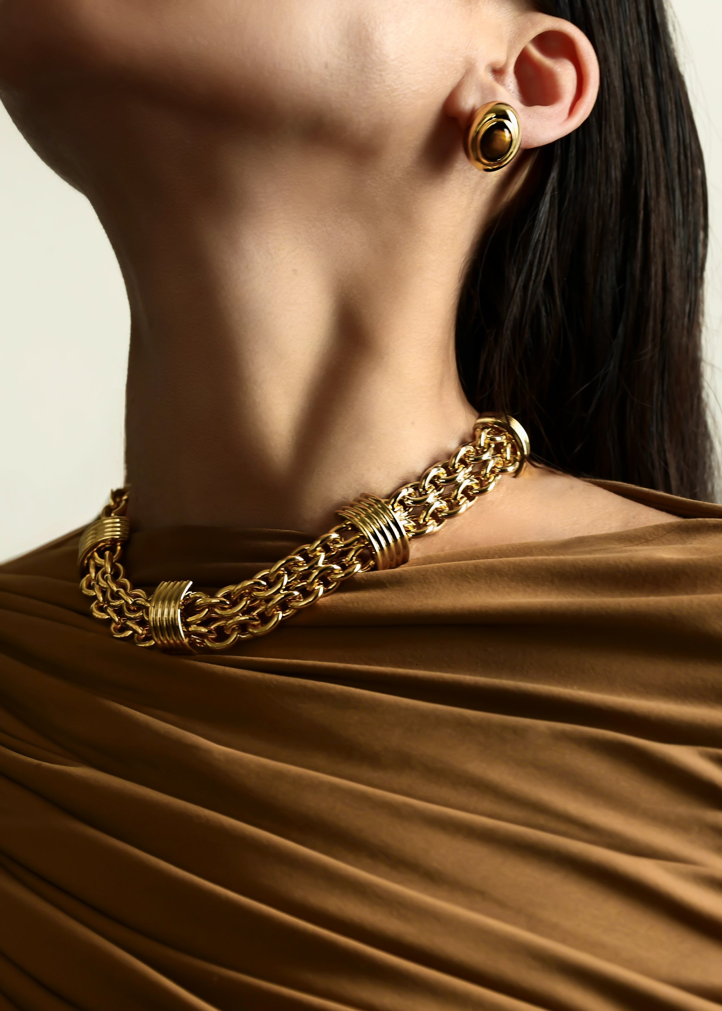 Hollyhock Chain Necklace Gold