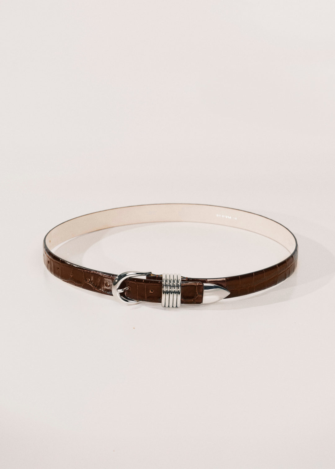 Hollyhock Dark Chocolate Croco Silver